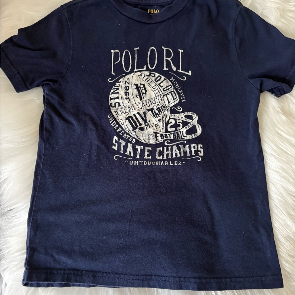 Polo by Ralph Lauren Navy Graphic 'State Champs' Short Sleeve Tee